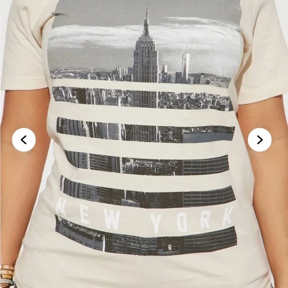 NWT New York Graphic Tee - Cream - Picture 2 of 2